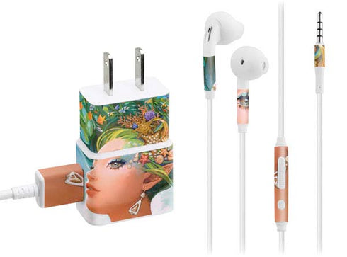 Mermaid with Sea Stars in Her Hair by Ivy Dolamore Phone Charger Skin